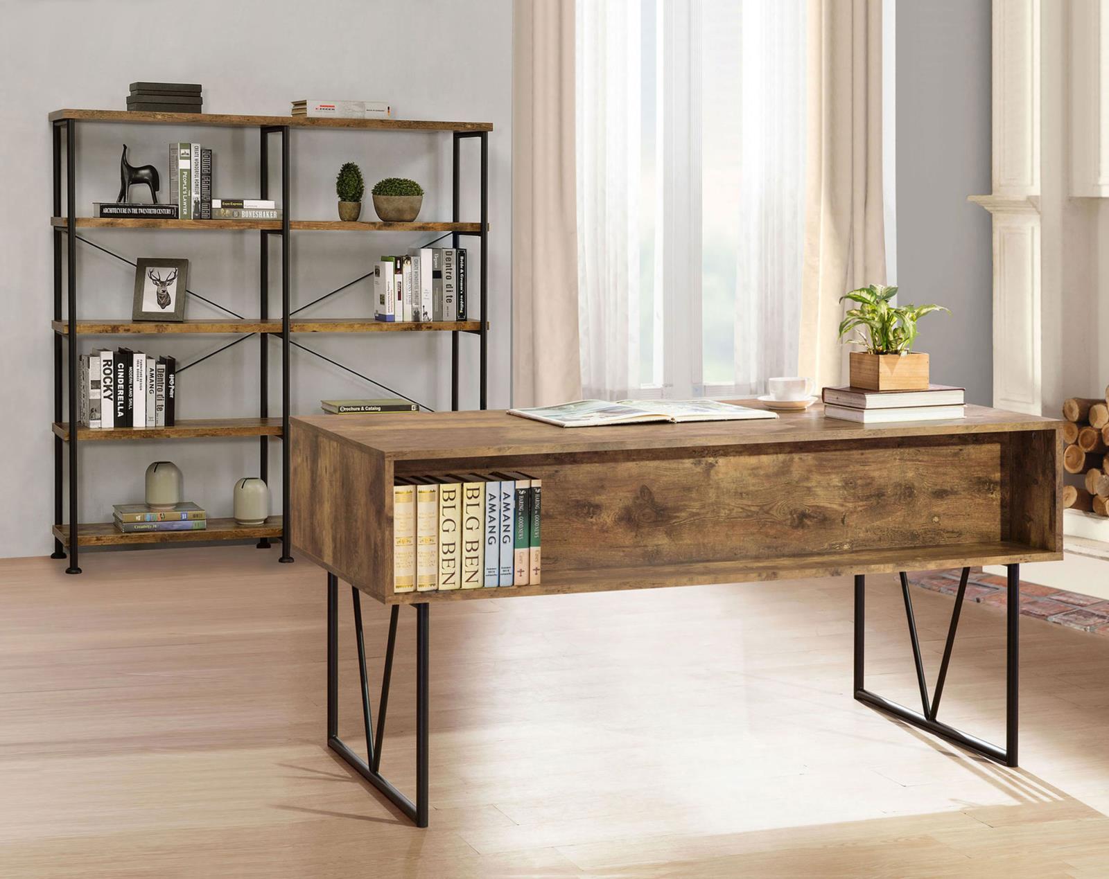 Analiese Antique Nutmeg 4-Shelf Open Bookcase - 801543 - Bien Home Furniture & Electronics