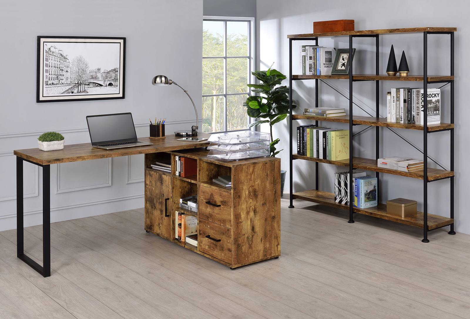 Analiese Antique Nutmeg 4-Shelf Open Bookcase - 801543 - Bien Home Furniture & Electronics