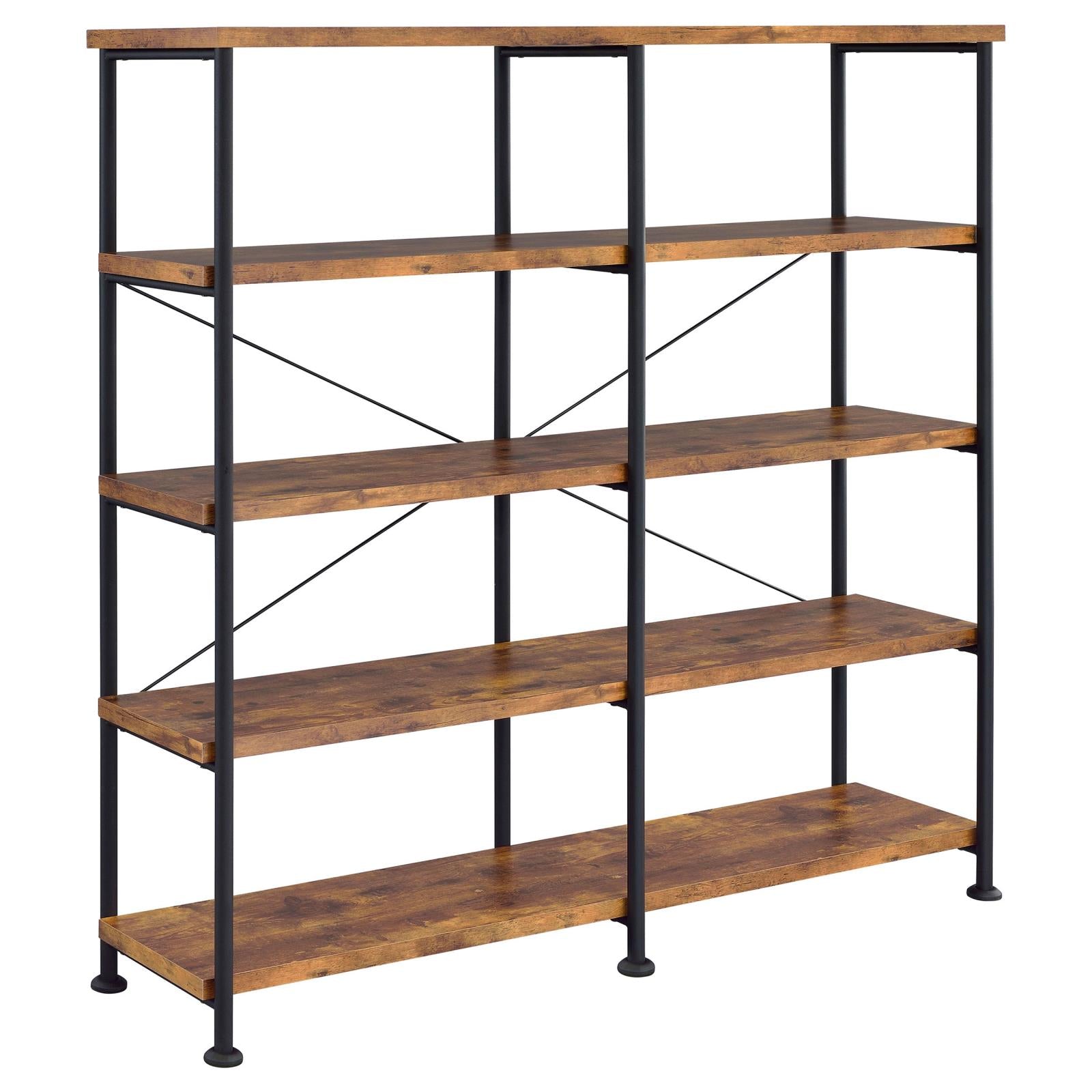 Analiese Antique Nutmeg 4-Shelf Open Bookcase - 801543 - Bien Home Furniture &amp; Electronics