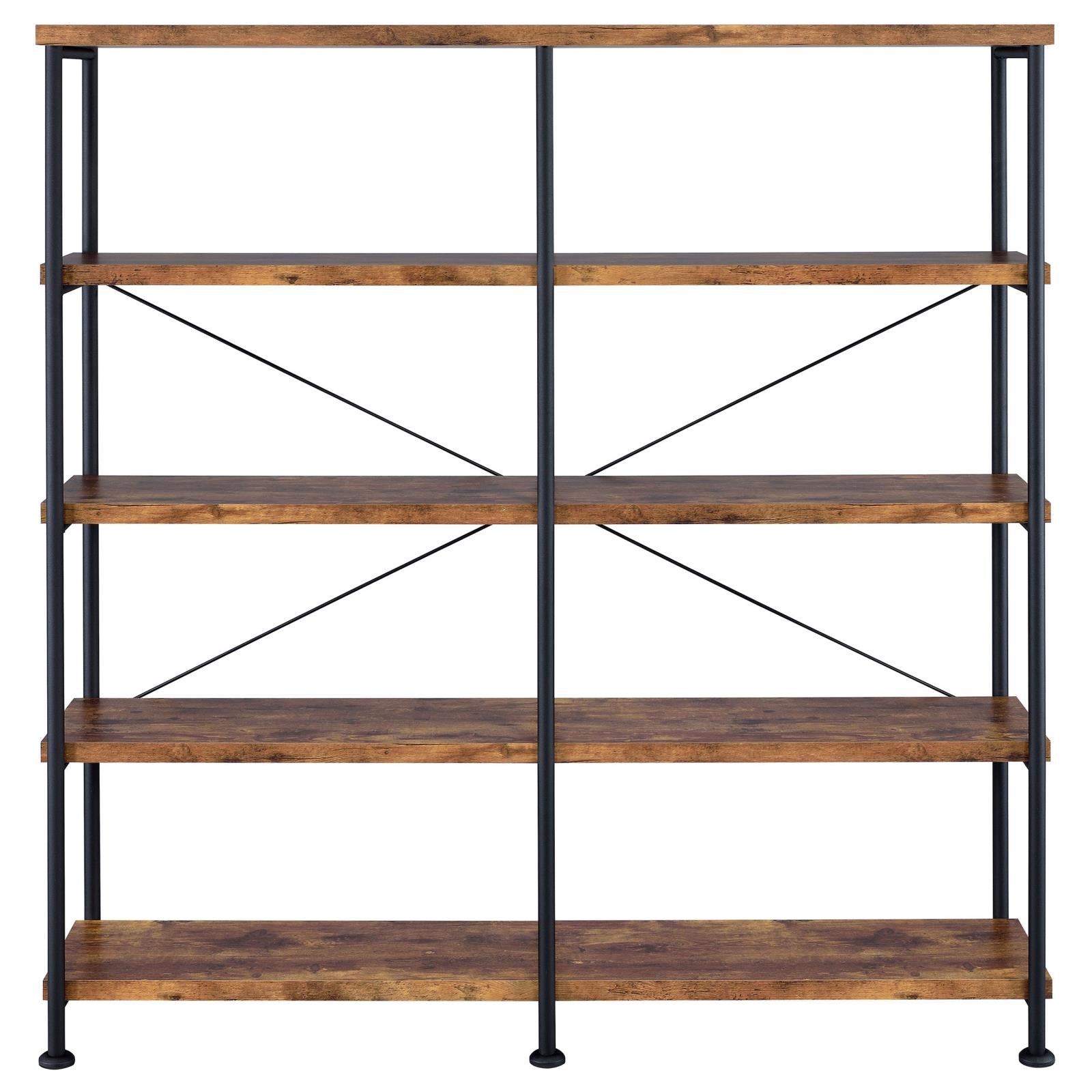 Analiese Antique Nutmeg 4-Shelf Open Bookcase - 801543 - Bien Home Furniture &amp; Electronics