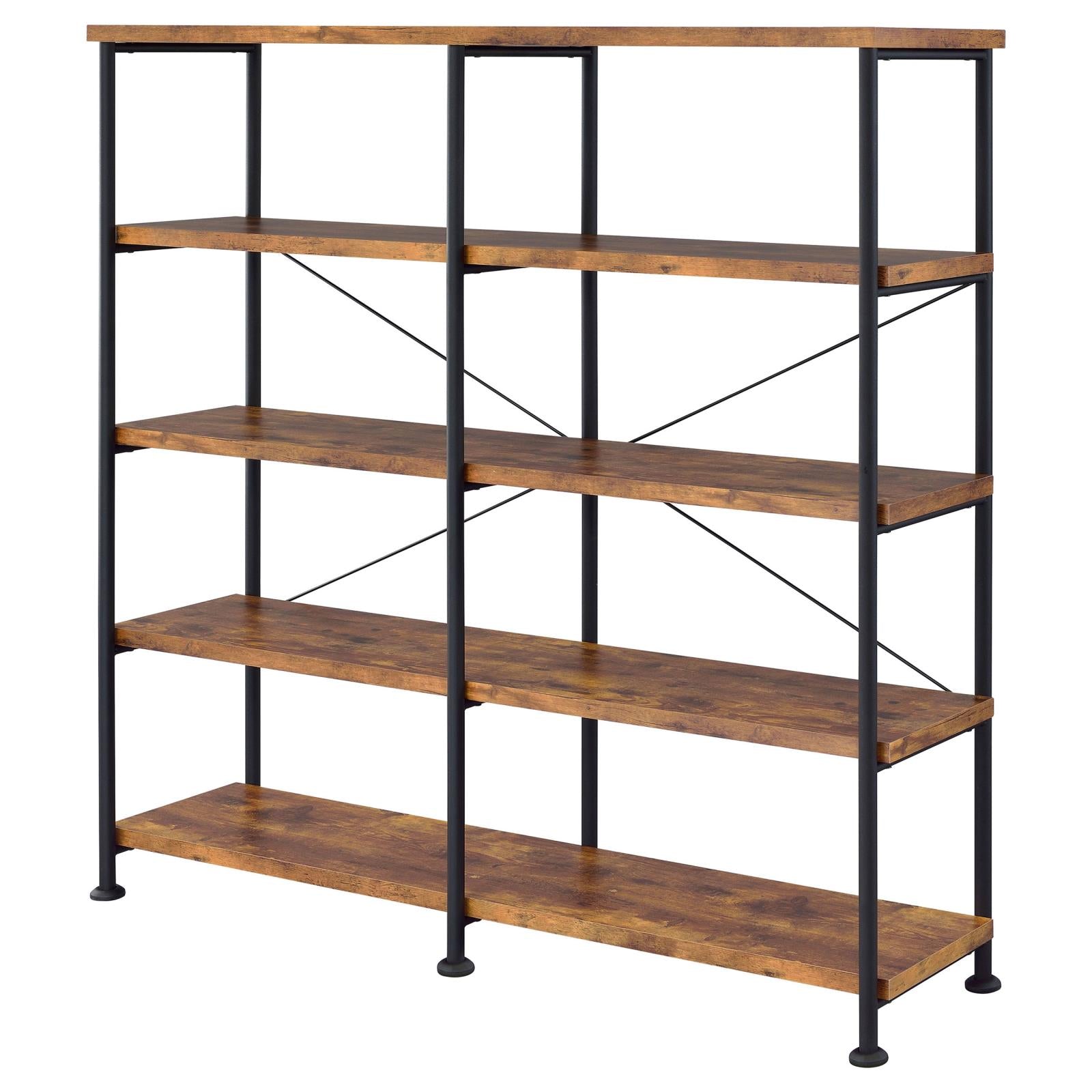 Analiese Antique Nutmeg 4-Shelf Open Bookcase - 801543 - Bien Home Furniture &amp; Electronics