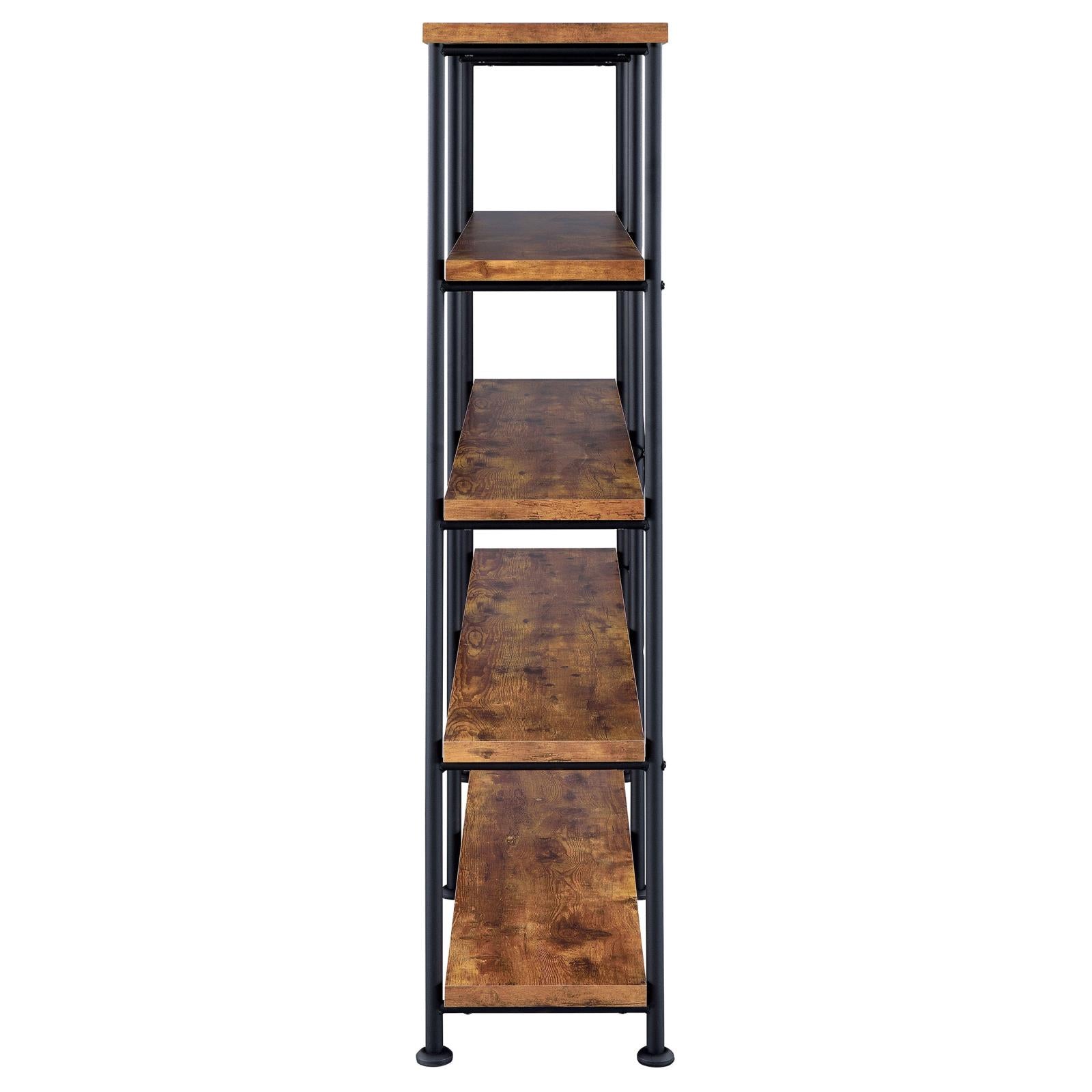 Analiese Antique Nutmeg 4-Shelf Open Bookcase - 801543 - Bien Home Furniture &amp; Electronics