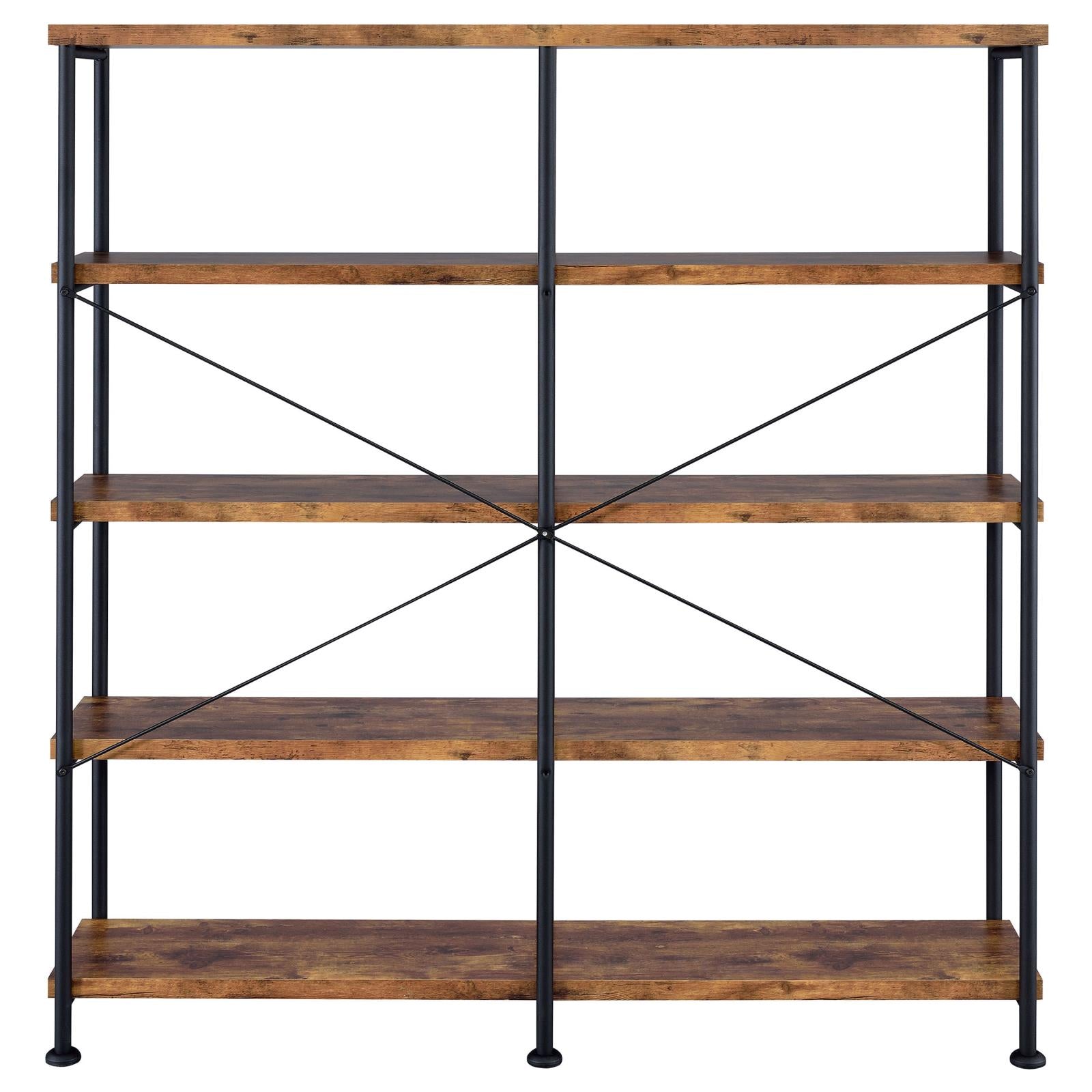 Analiese Antique Nutmeg 4-Shelf Open Bookcase - 801543 - Bien Home Furniture &amp; Electronics