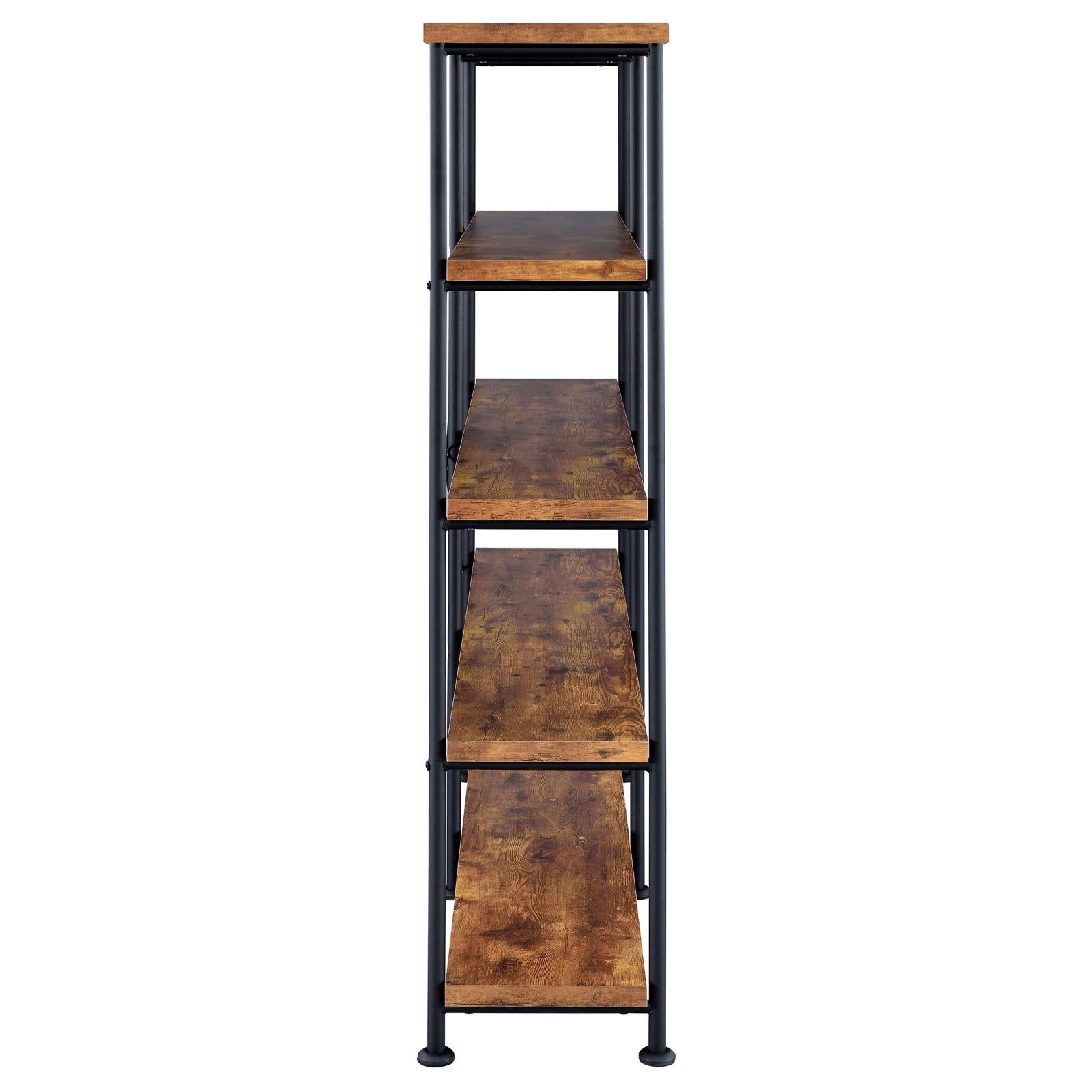 Analiese Antique Nutmeg 4-Shelf Open Bookcase - 801543 - Bien Home Furniture &amp; Electronics