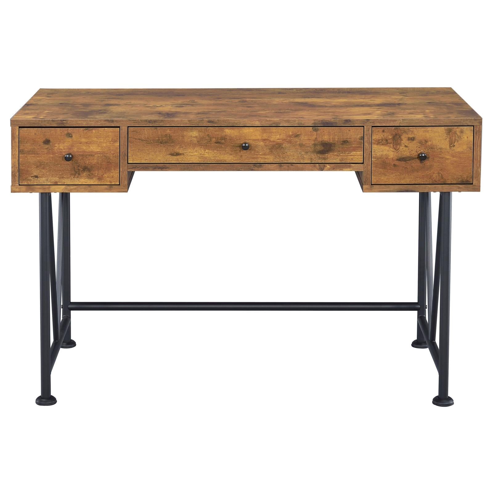Analiese Antique Nutmeg/Black 2-Piece 3-Drawer Writing Desk Set - 801541-S2 - Bien Home Furniture & Electronics