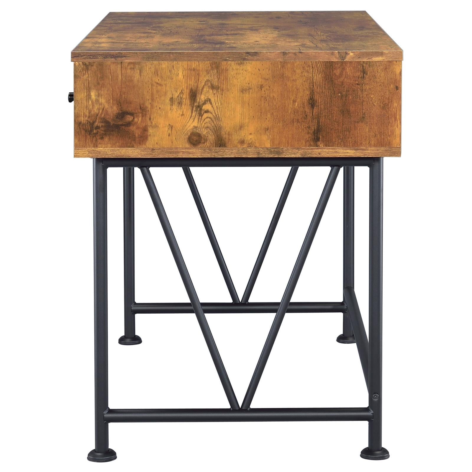 Analiese Antique Nutmeg/Black 2-Piece 3-Drawer Writing Desk Set - 801541-S2 - Bien Home Furniture & Electronics