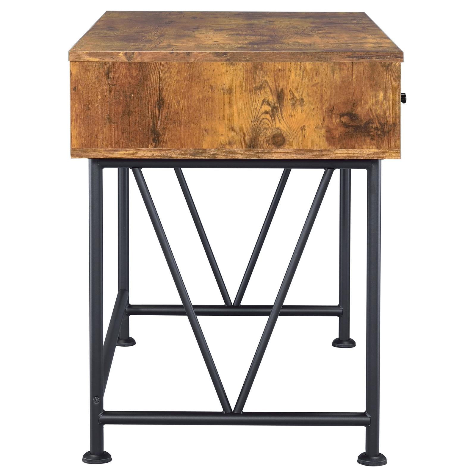 Analiese Antique Nutmeg/Black 3-Drawer Writing Desk - 801541 - Bien Home Furniture & Electronics
