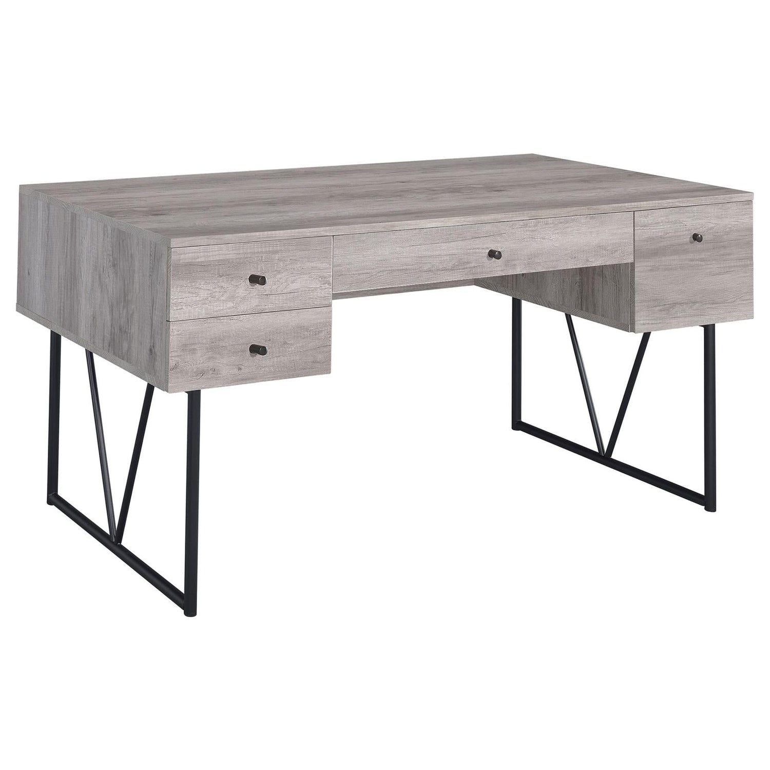 Analiese Gray Driftwood 4-Drawer Writing Desk - 801999 - Bien Home Furniture & Electronics