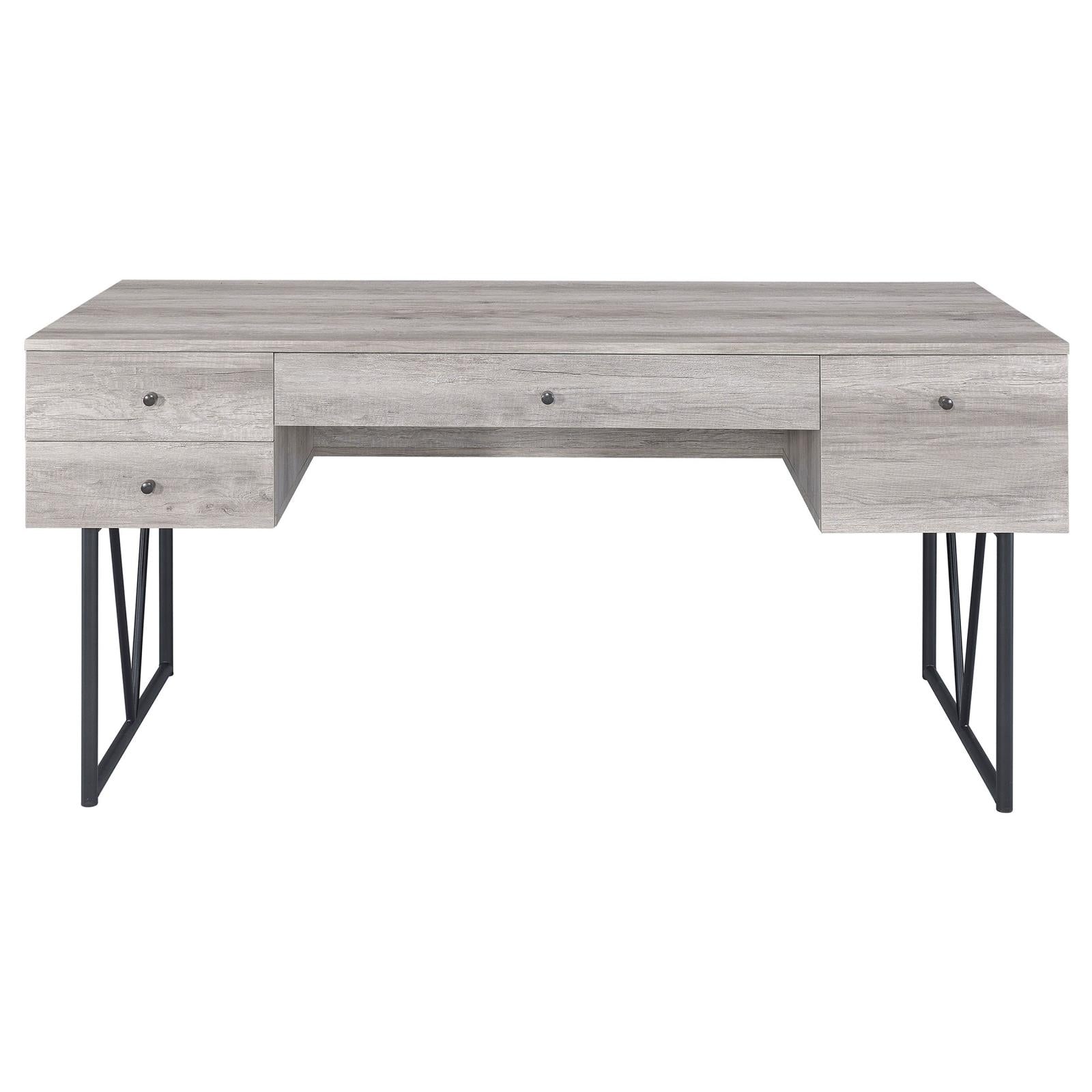 Analiese Gray Driftwood 4-Drawer Writing Desk - 801999 - Bien Home Furniture &amp; Electronics