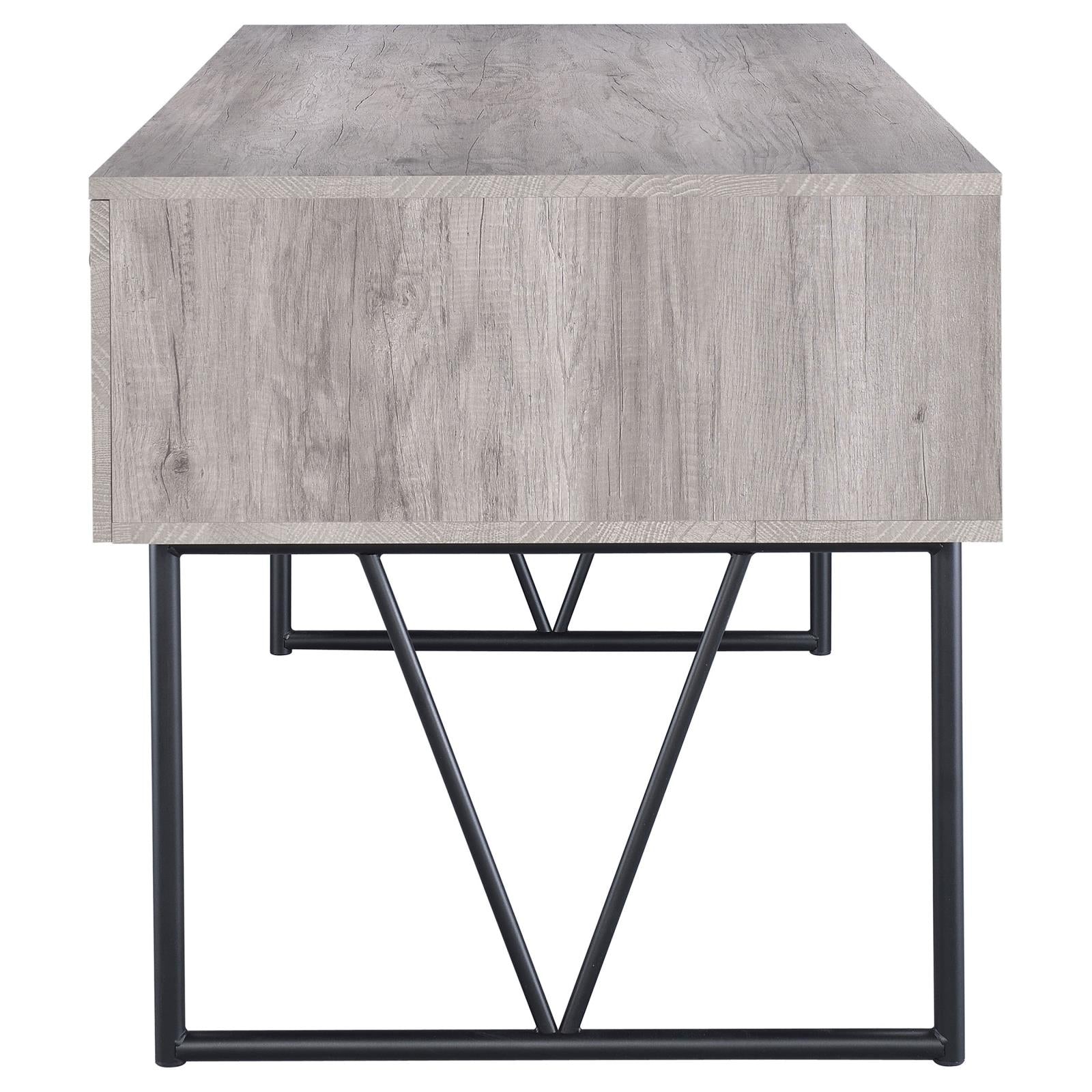 Analiese Gray Driftwood 4-Drawer Writing Desk - 801999 - Bien Home Furniture & Electronics