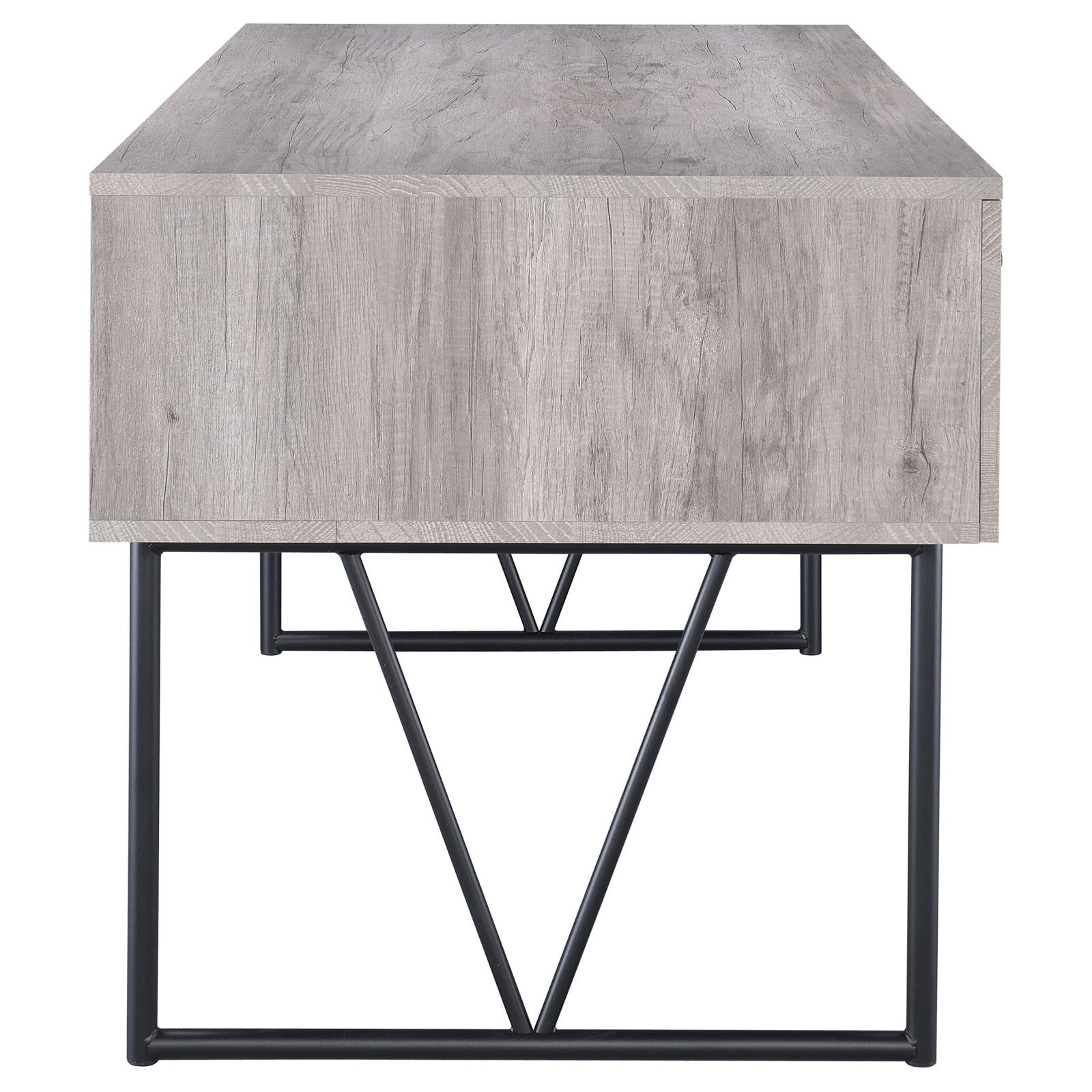 Analiese Gray Driftwood 4-Drawer Writing Desk - 801999 - Bien Home Furniture & Electronics