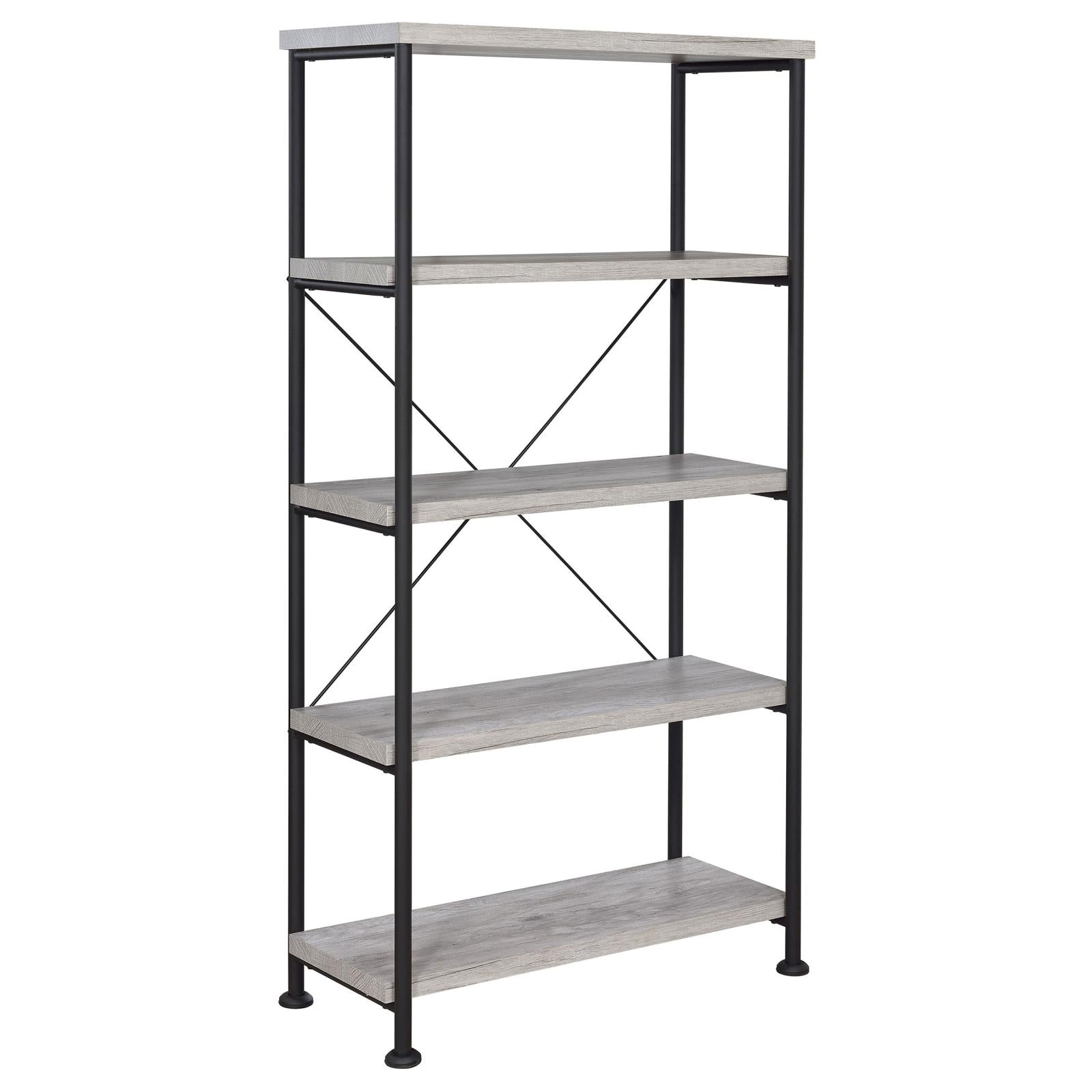 Analiese Gray Driftwood 4-Shelf Bookcase - 801546 - Bien Home Furniture &amp; Electronics