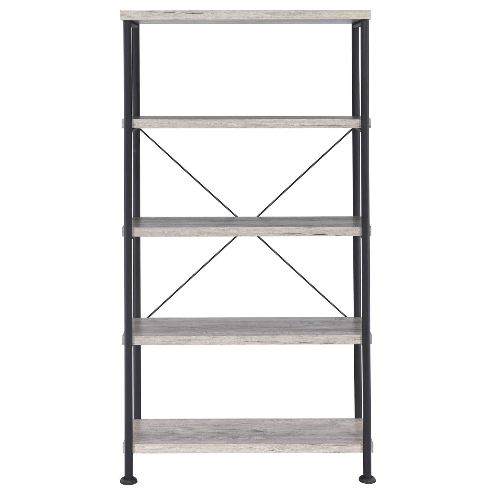 Analiese Gray Driftwood 4-Shelf Bookcase - 801546 - Bien Home Furniture &amp; Electronics