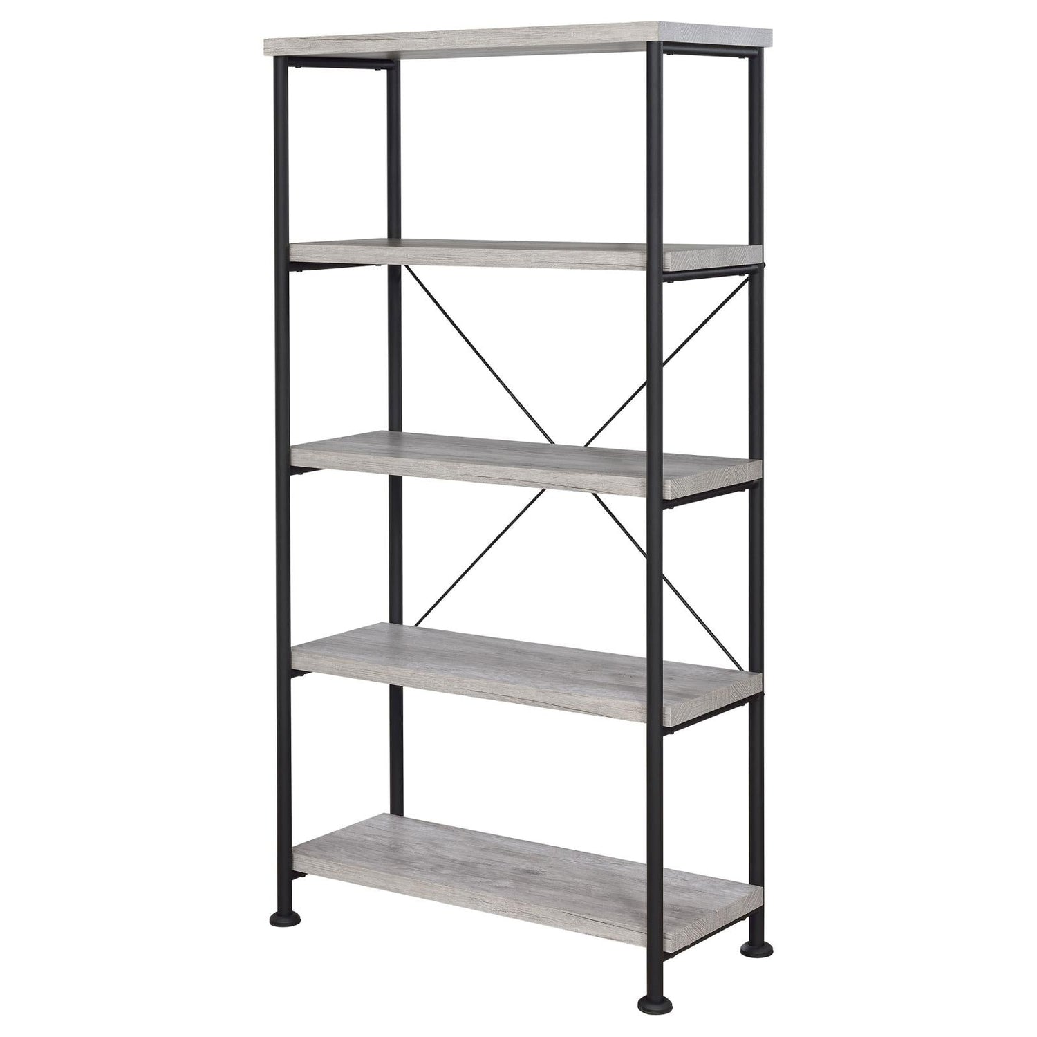 Analiese Gray Driftwood 4-Shelf Bookcase - 801546 - Bien Home Furniture & Electronics