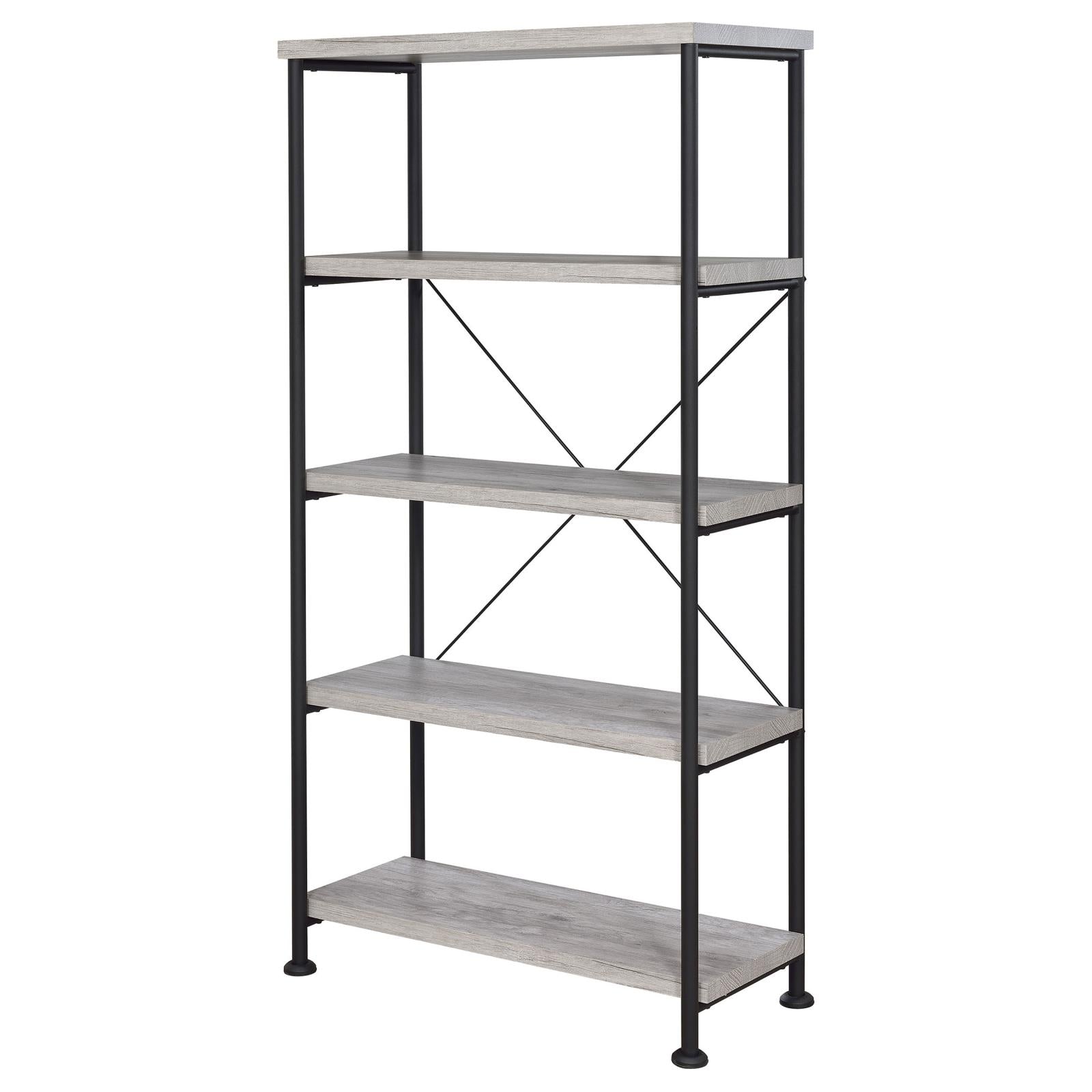 Analiese Gray Driftwood 4-Shelf Bookcase - 801546 - Bien Home Furniture &amp; Electronics