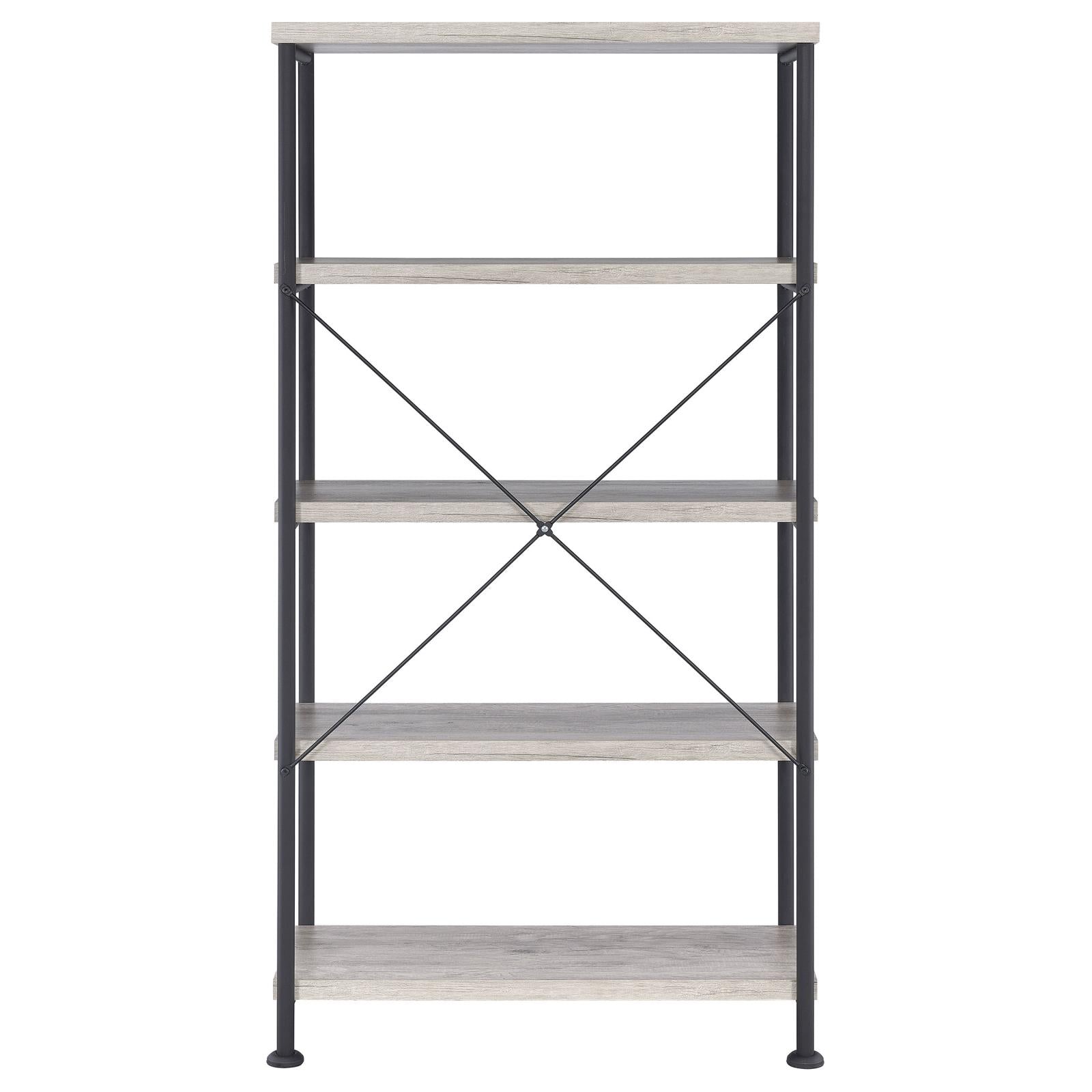 Analiese Gray Driftwood 4-Shelf Bookcase - 801546 - Bien Home Furniture &amp; Electronics