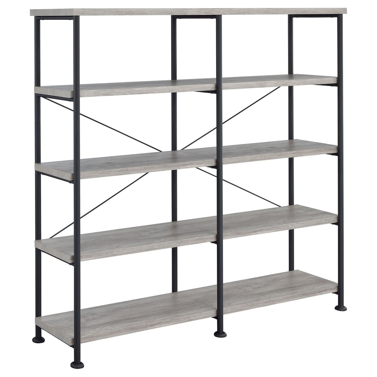 Analiese Gray Driftwood 4-Shelf Open Bookcase - 801544 - Bien Home Furniture & Electronics