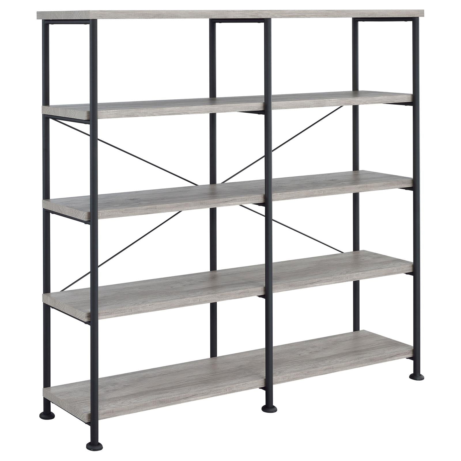 Analiese Gray Driftwood 4-Shelf Open Bookcase - 801544 - Bien Home Furniture &amp; Electronics