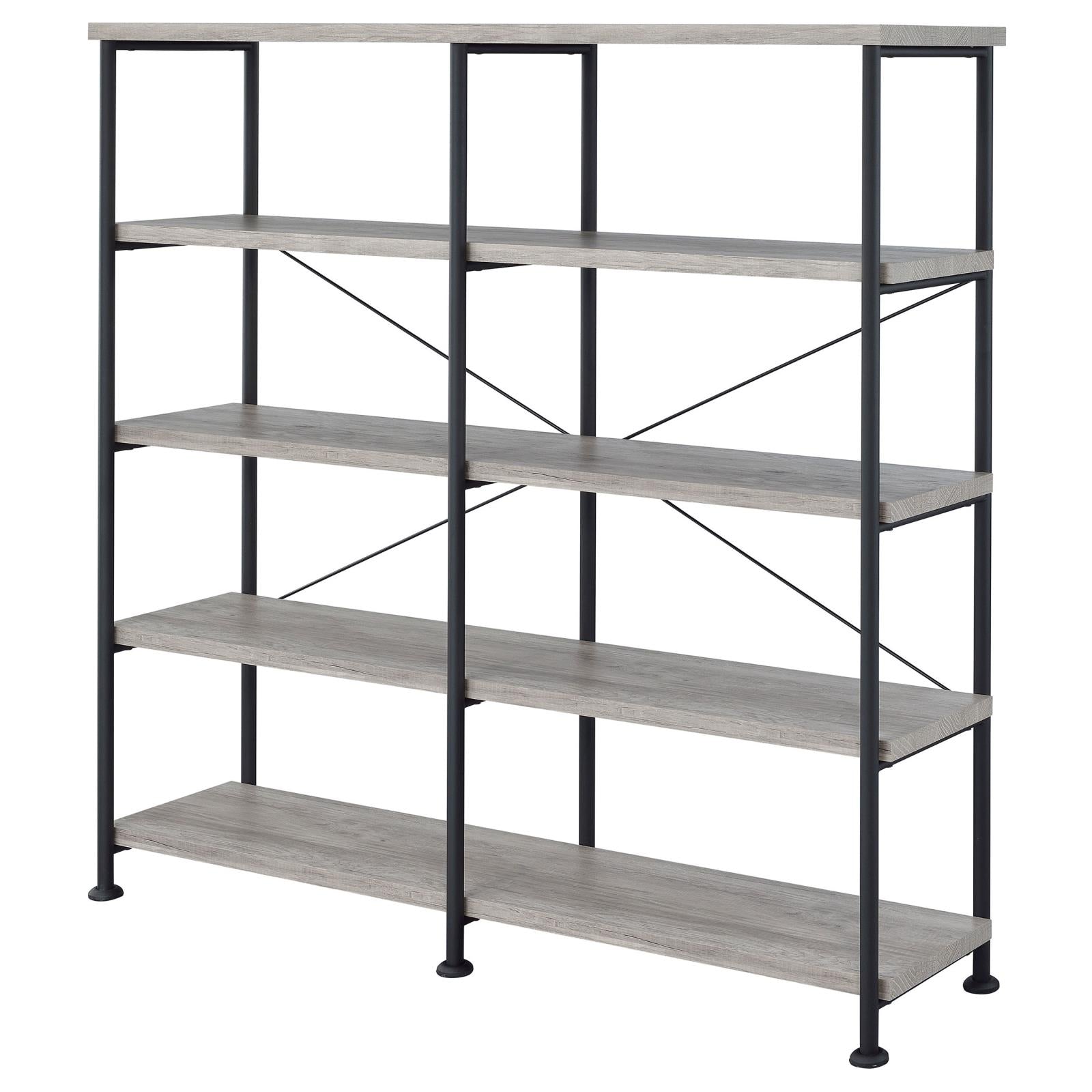 Analiese Gray Driftwood 4-Shelf Open Bookcase - 801544 - Bien Home Furniture &amp; Electronics