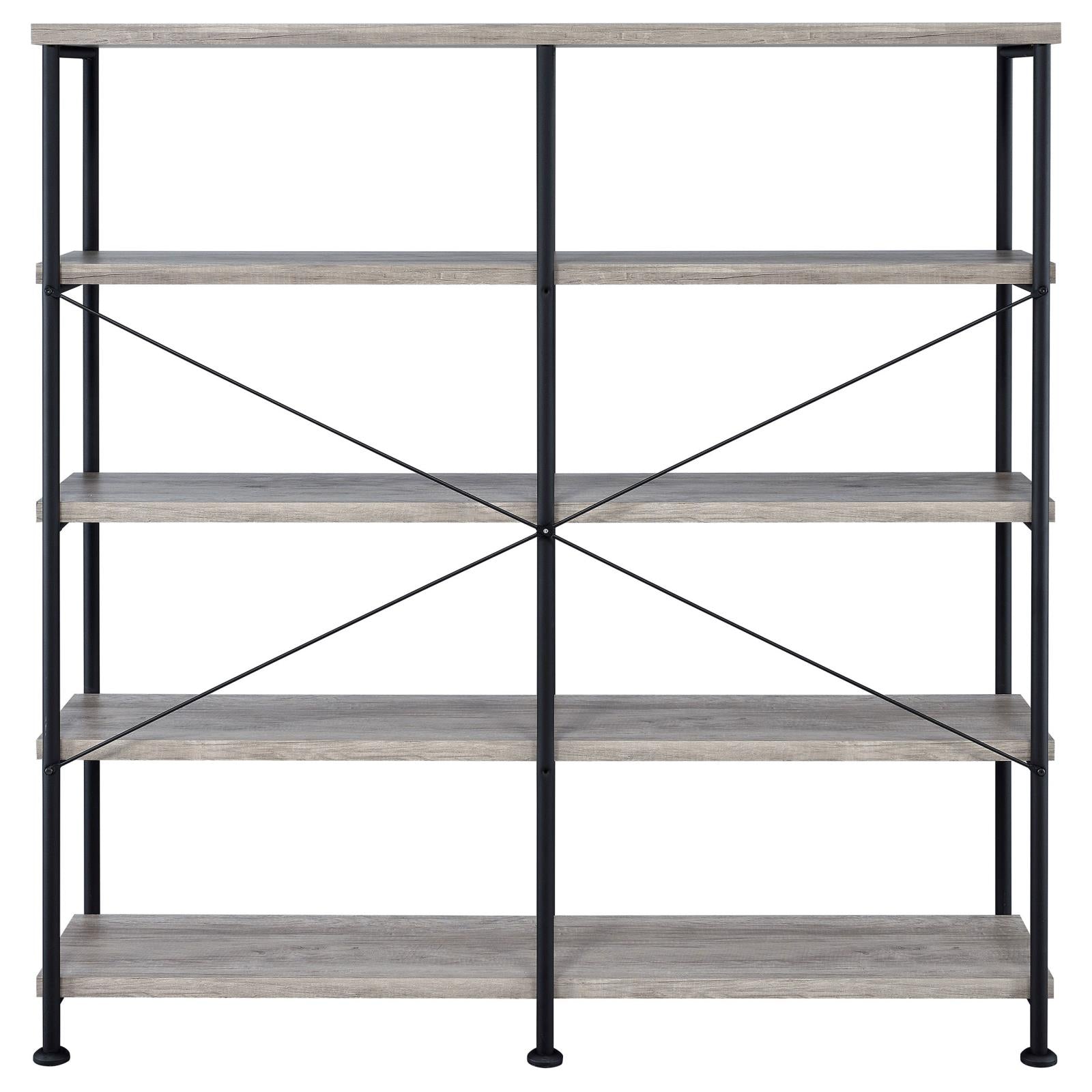 Analiese Gray Driftwood 4-Shelf Open Bookcase - 801544 - Bien Home Furniture &amp; Electronics