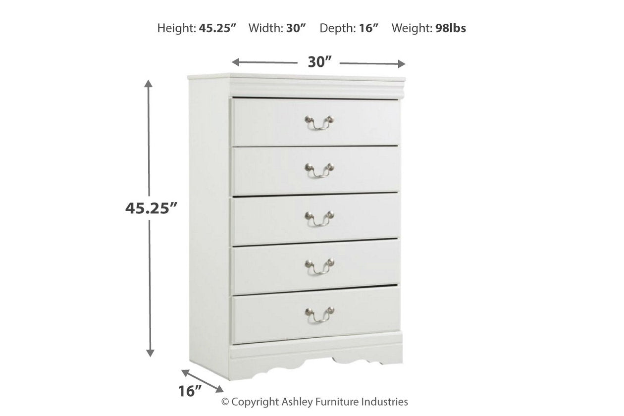 Anarasia White Chest of Drawers - B129-46 - Bien Home Furniture & Electronics