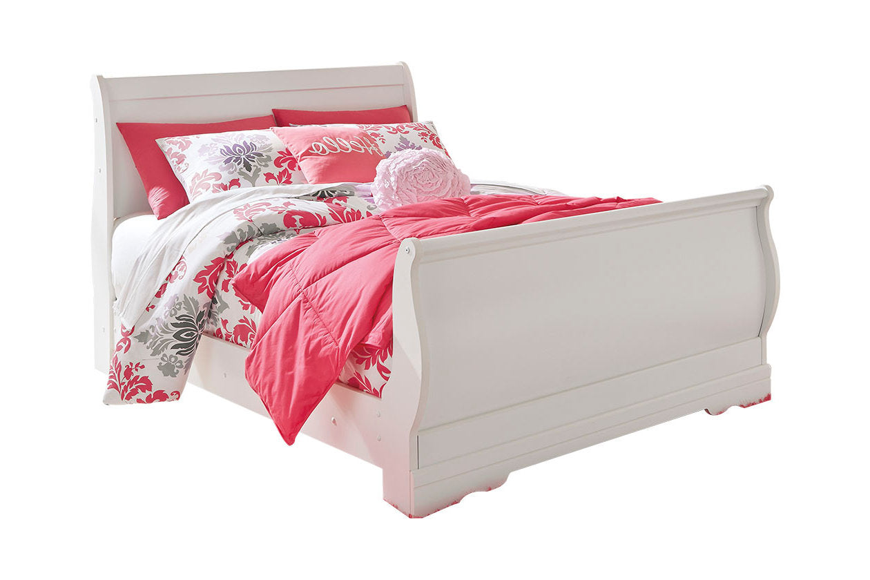 Anarasia White Full Sleigh Bed - SET | B129-84 | B129-87 | B129-88 - Bien Home Furniture & Electronics