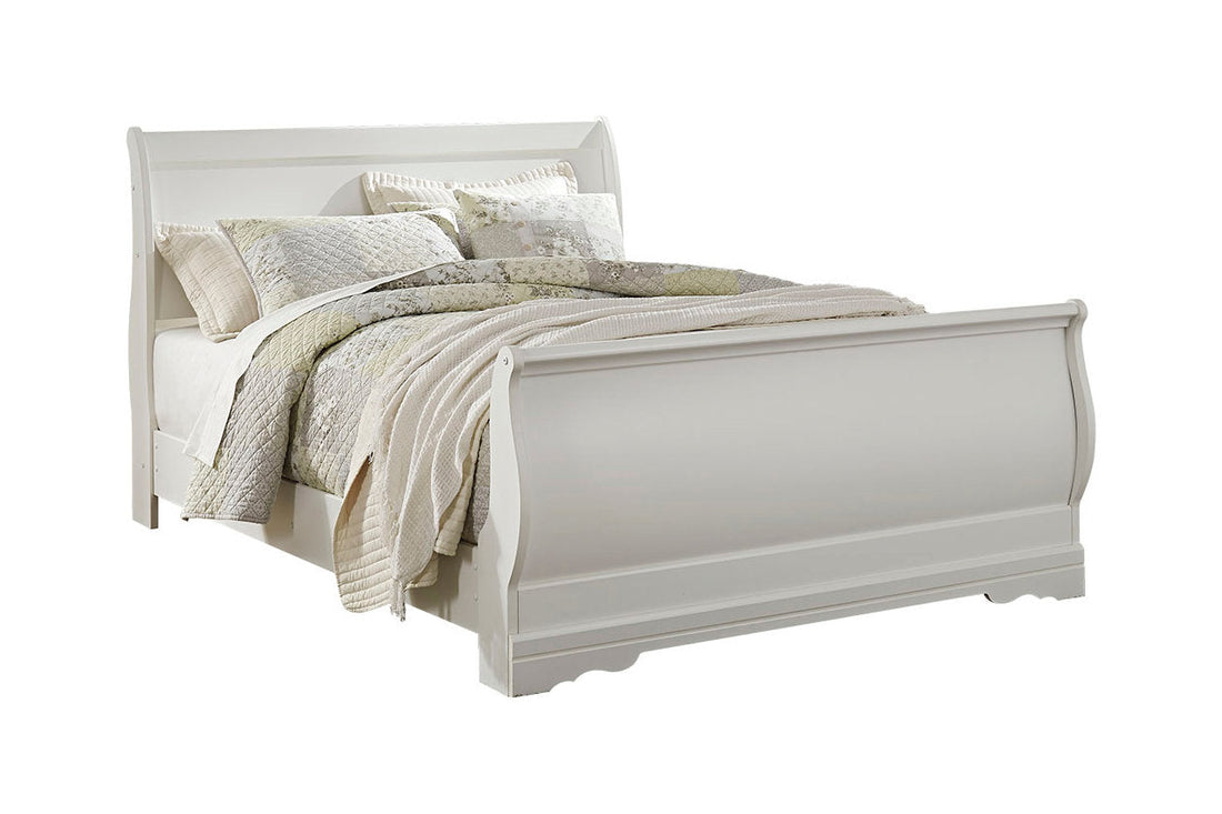 Anarasia White Queen Sleigh Bed - SET | B129-74 | B129-77 | B129-98 - Bien Home Furniture &amp; Electronics