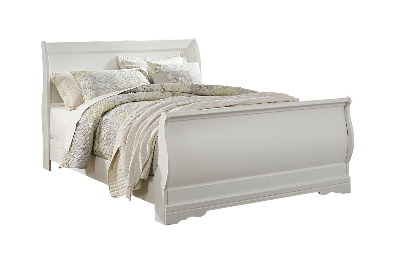 Anarasia White Queen Sleigh Bed - SET | B129-74 | B129-77 | B129-98 - Bien Home Furniture & Electronics