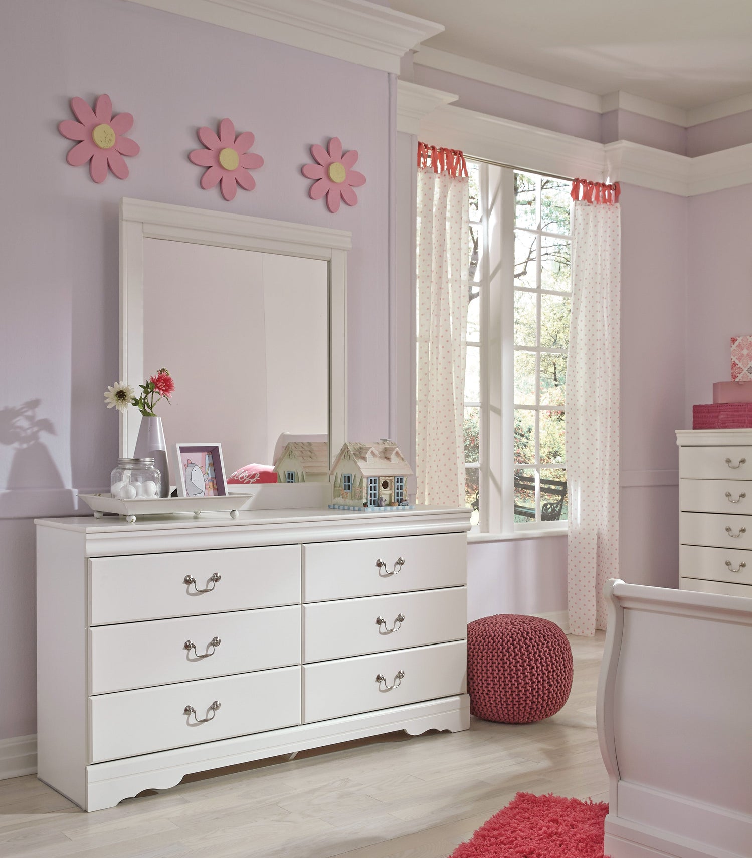 Anarasia White Sleigh Youth Bedroom Set - SET | B129-84 | B129-87 | B129-88 | B129-92 | B129-46 - Bien Home Furniture & Electronics