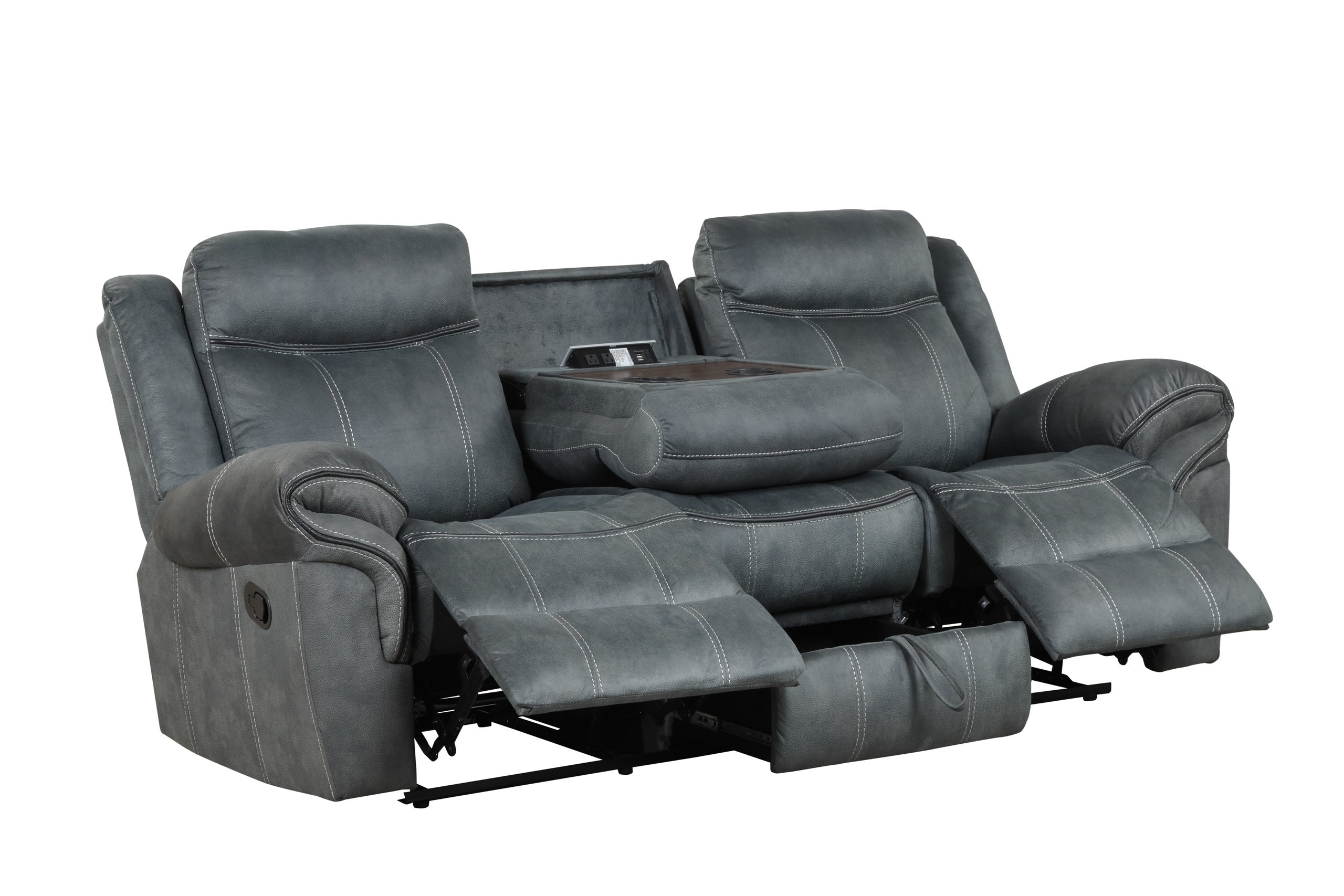 Andres Gray 3-Piece Reclining Living Room Set - Andres Grey - Bien Home Furniture & Electronics