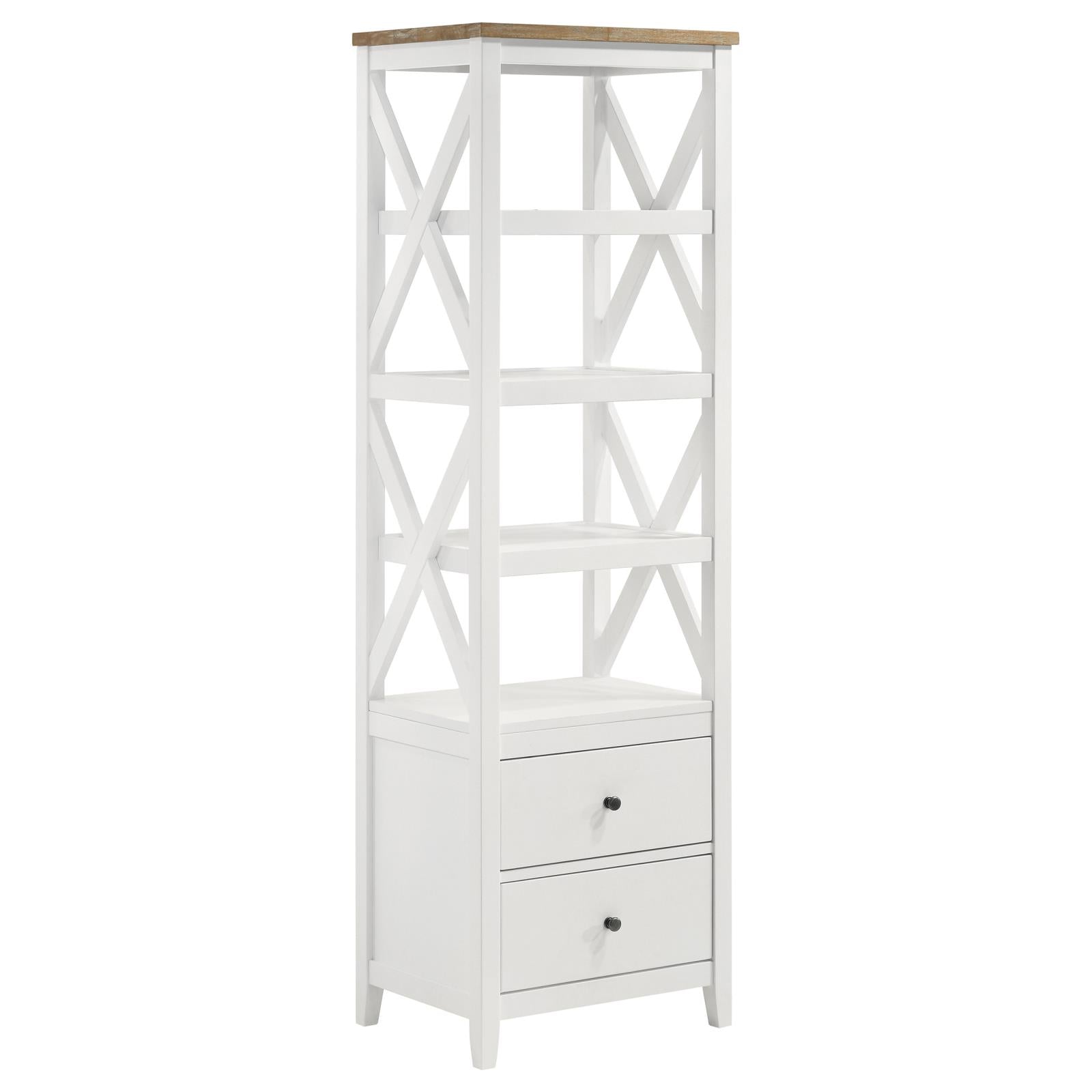 Angela 3-piece Entertainment Center With 67" TV Stand Brown and White - 708253-SET - Bien Home Furniture & Electronics