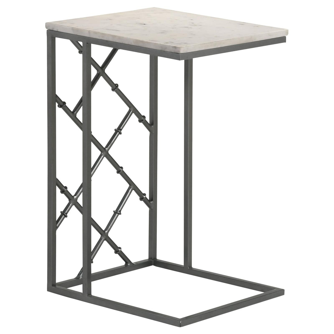 Angeliki White Accent Table with Marble Top - 936025 - Bien Home Furniture &amp; Electronics