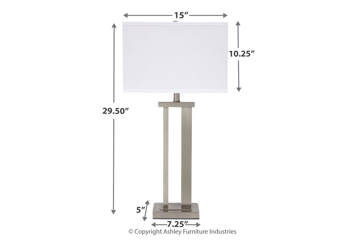 Aniela Silver Finish Table Lamp, Set of 2 - L204054 - Bien Home Furniture & Electronics