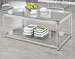 Anne Chrome/Clear Coffee Table with Lower Shelf - 720748 - Bien Home Furniture & Electronics
