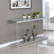 Anne Sofa Table with Lower Shelf Chrome/Clear - 720749 - Bien Home Furniture & Electronics