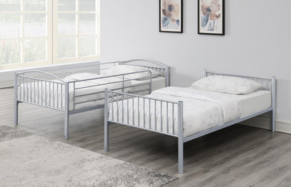 Anson Silver Twin over Twin Bunk Bed with Ladder - 400730T - Bien Home Furniture &amp; Electronics