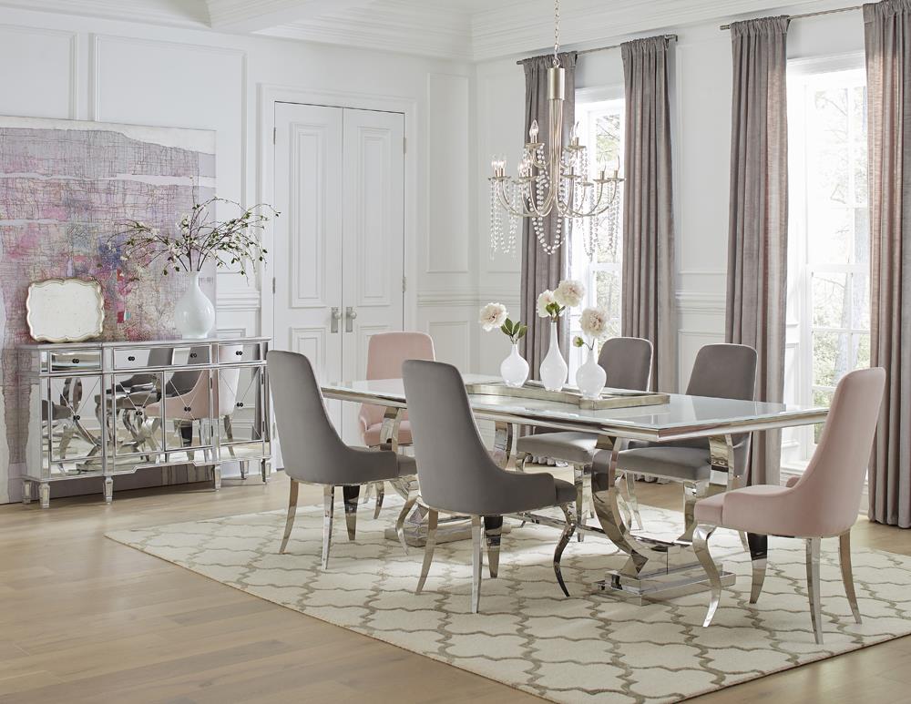 Antoine Upholstered Demi Arm Dining Chairs, Set of 2 - 108813 - Bien Home Furniture & Electronics