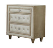 Antonella 3-Drawer Upholstered Nightstand Ivory/Camel - 223522 - Bien Home Furniture & Electronics