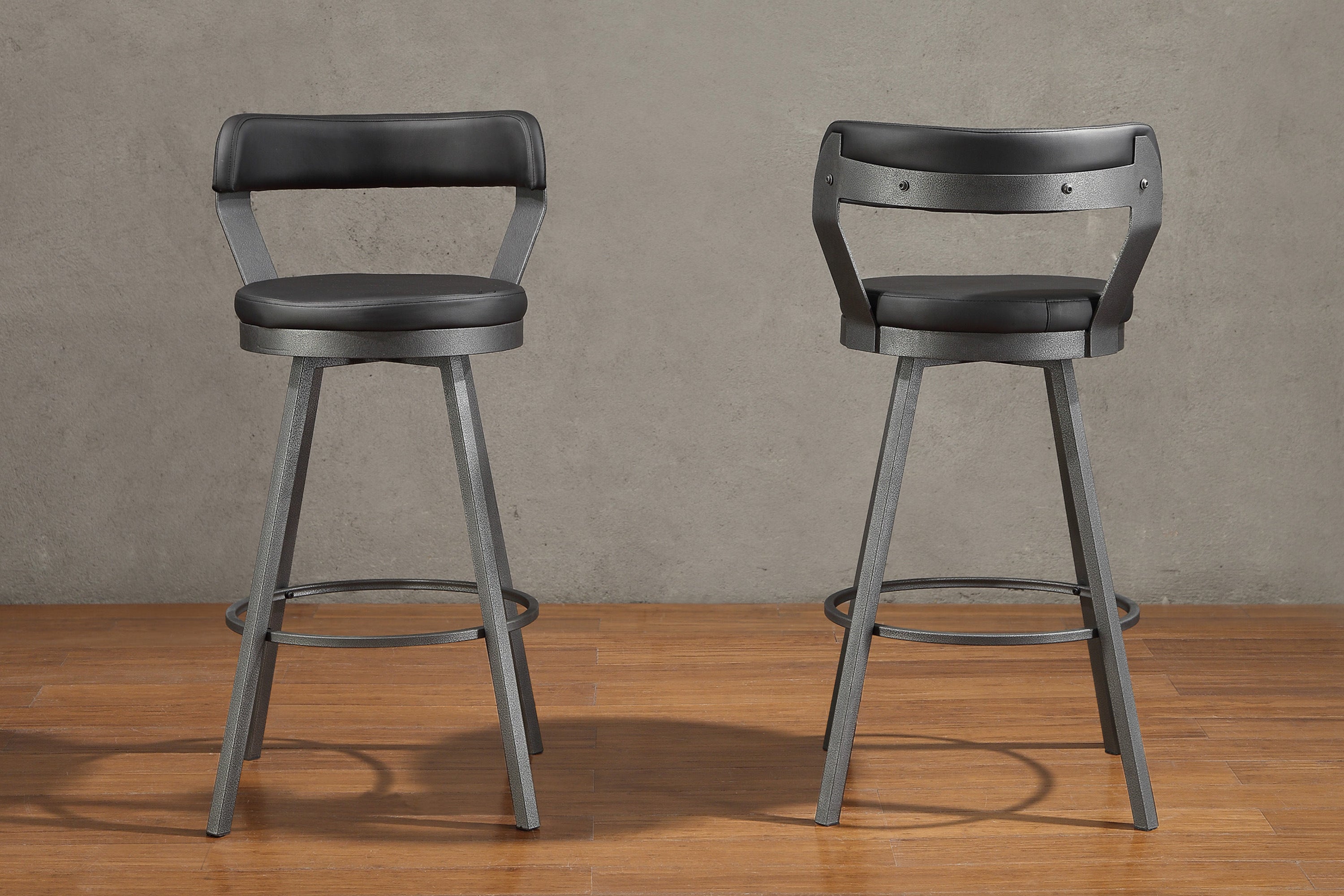 Appert Black/Dark Gray Swivel Pub Height Chair, Set of 2 - 5566-29BK - Bien Home Furniture & Electronics