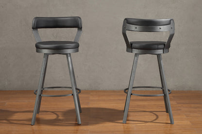 Appert Black/Dark Gray Swivel Pub Height Chair, Set of 2 - 5566-29BK - Bien Home Furniture &amp; Electronics