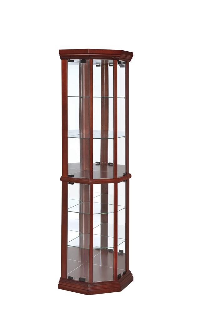 Appledale Medium Brown 6-Shelf Corner Curio Cabinet - 3393 - Bien Home Furniture & Electronics
