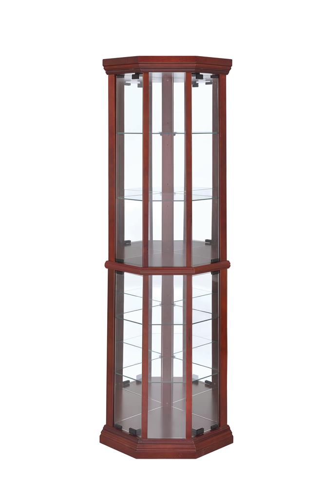 Appledale Medium Brown 6-Shelf Corner Curio Cabinet - 3393 - Bien Home Furniture & Electronics