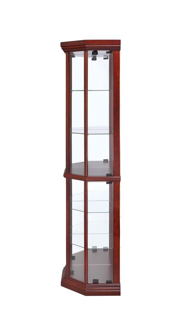 Appledale Medium Brown 6-Shelf Corner Curio Cabinet - 3393 - Bien Home Furniture & Electronics