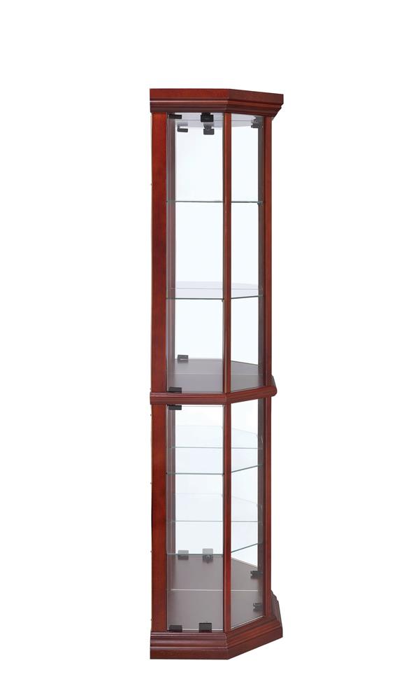 Appledale Medium Brown 6-Shelf Corner Curio Cabinet - 3393 - Bien Home Furniture & Electronics