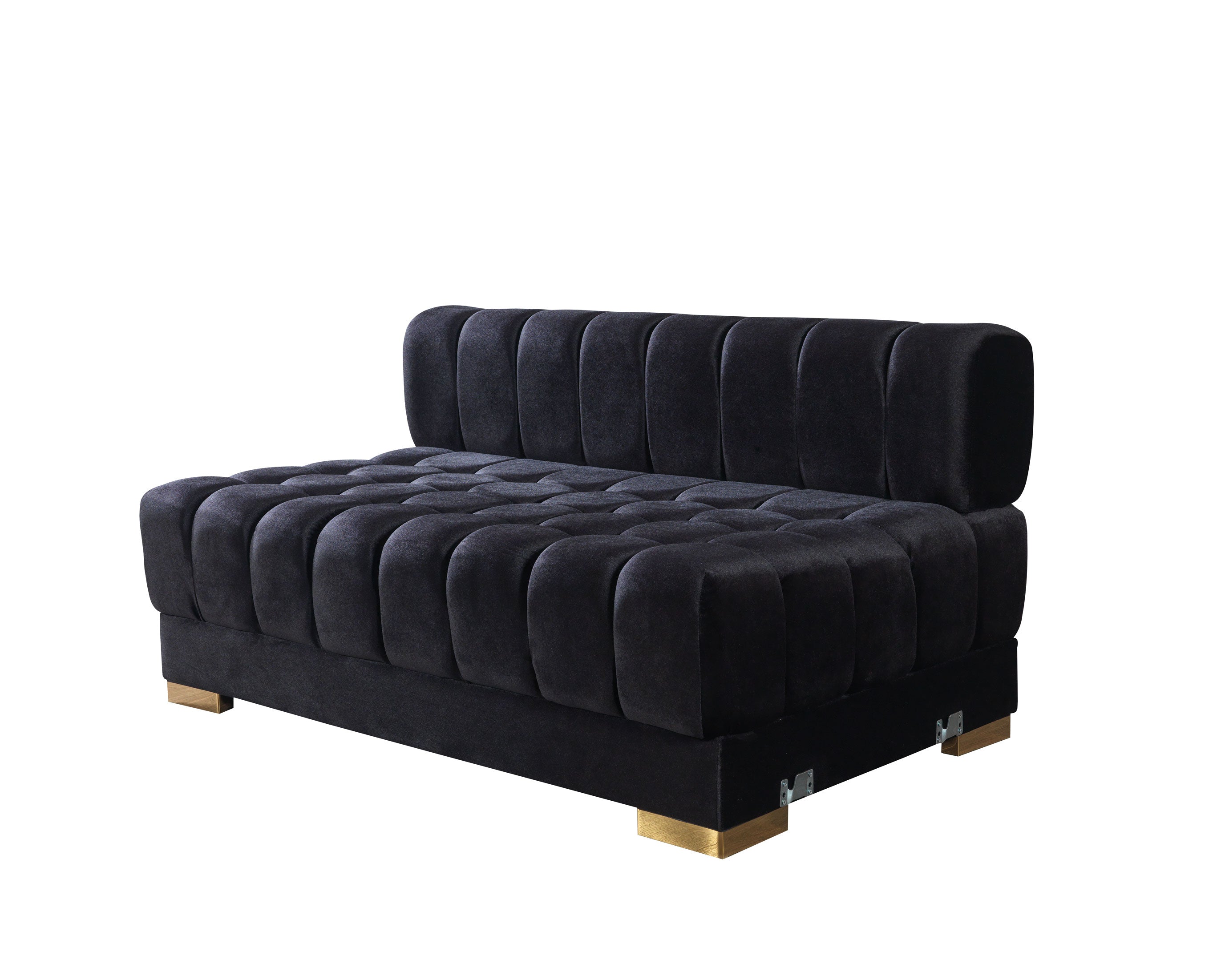 Ariana Black Velvet Double Chaise Sectional - ARIANABLACK-SEC - Bien Home Furniture & Electronics