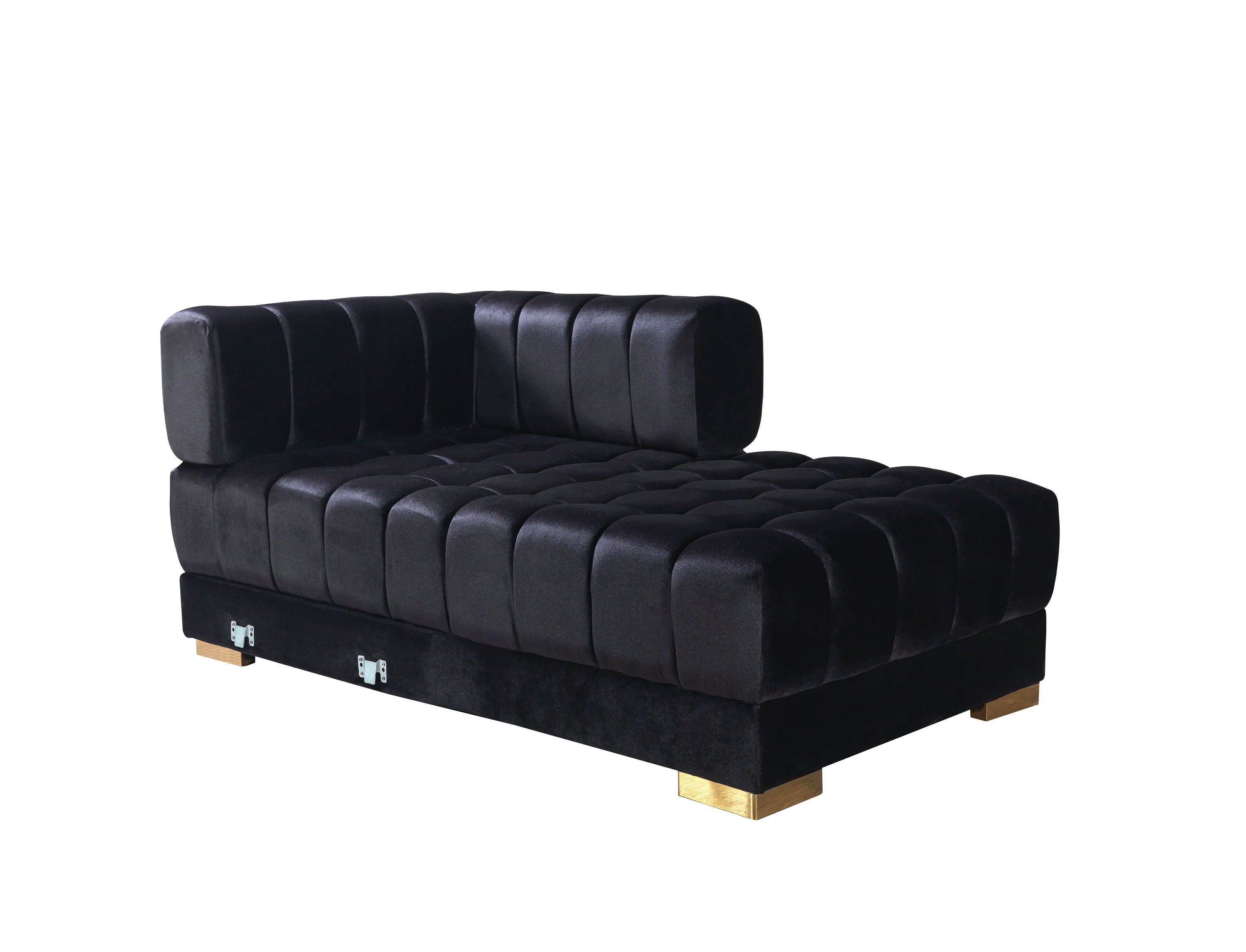 Ariana Black Velvet Double Chaise Sectional - ARIANABLACK-SEC - Bien Home Furniture & Electronics