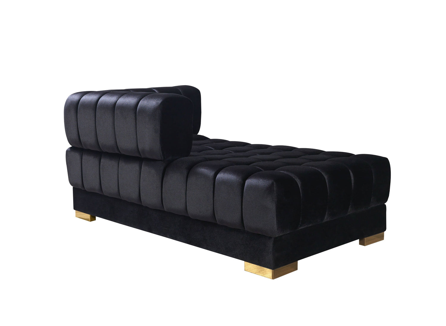 Ariana Black Velvet Double Chaise Sectional - ARIANABLACK-SEC - Bien Home Furniture & Electronics