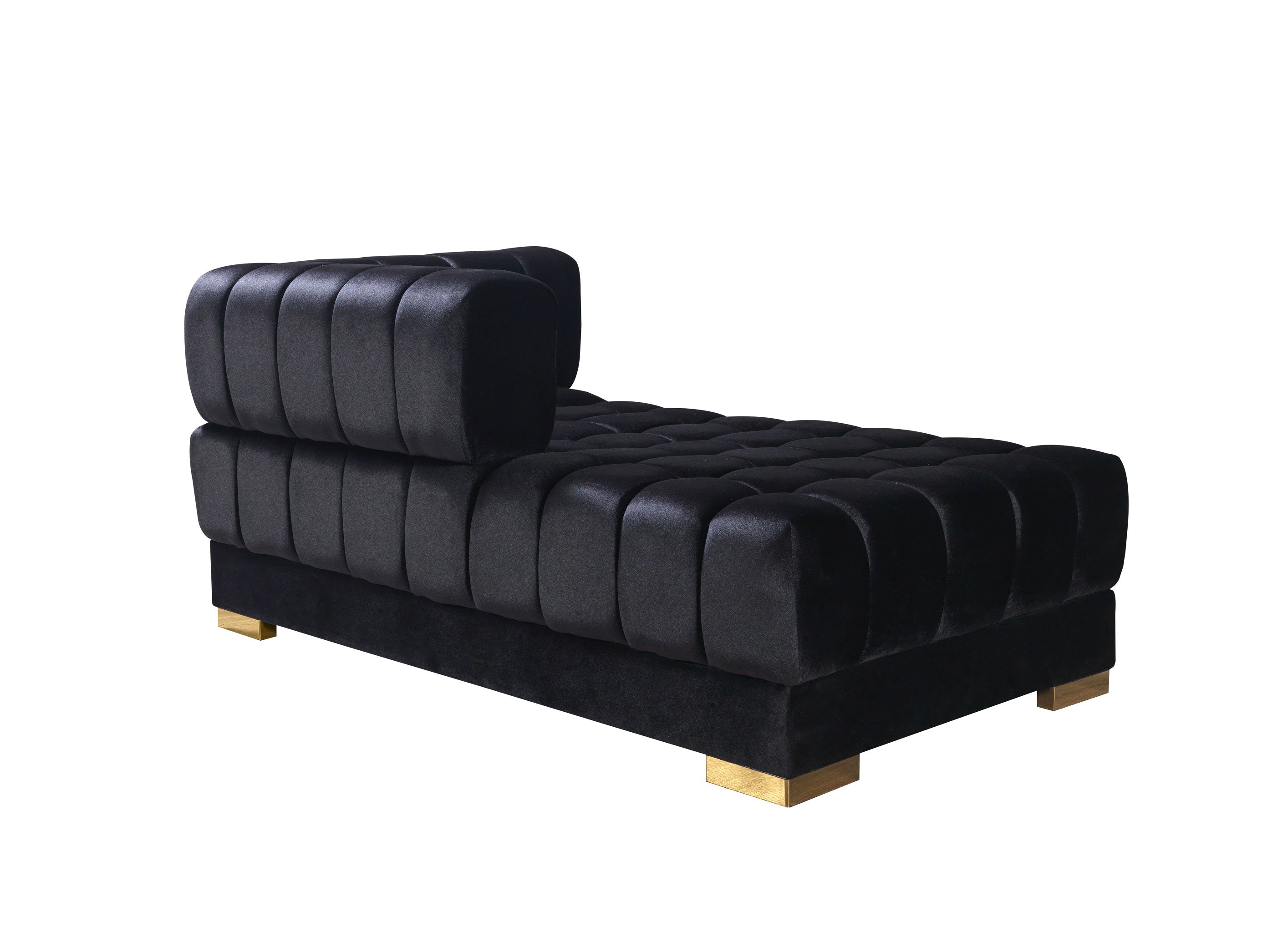 Ariana Black Velvet Double Chaise Sectional - ARIANABLACK-SEC - Bien Home Furniture & Electronics