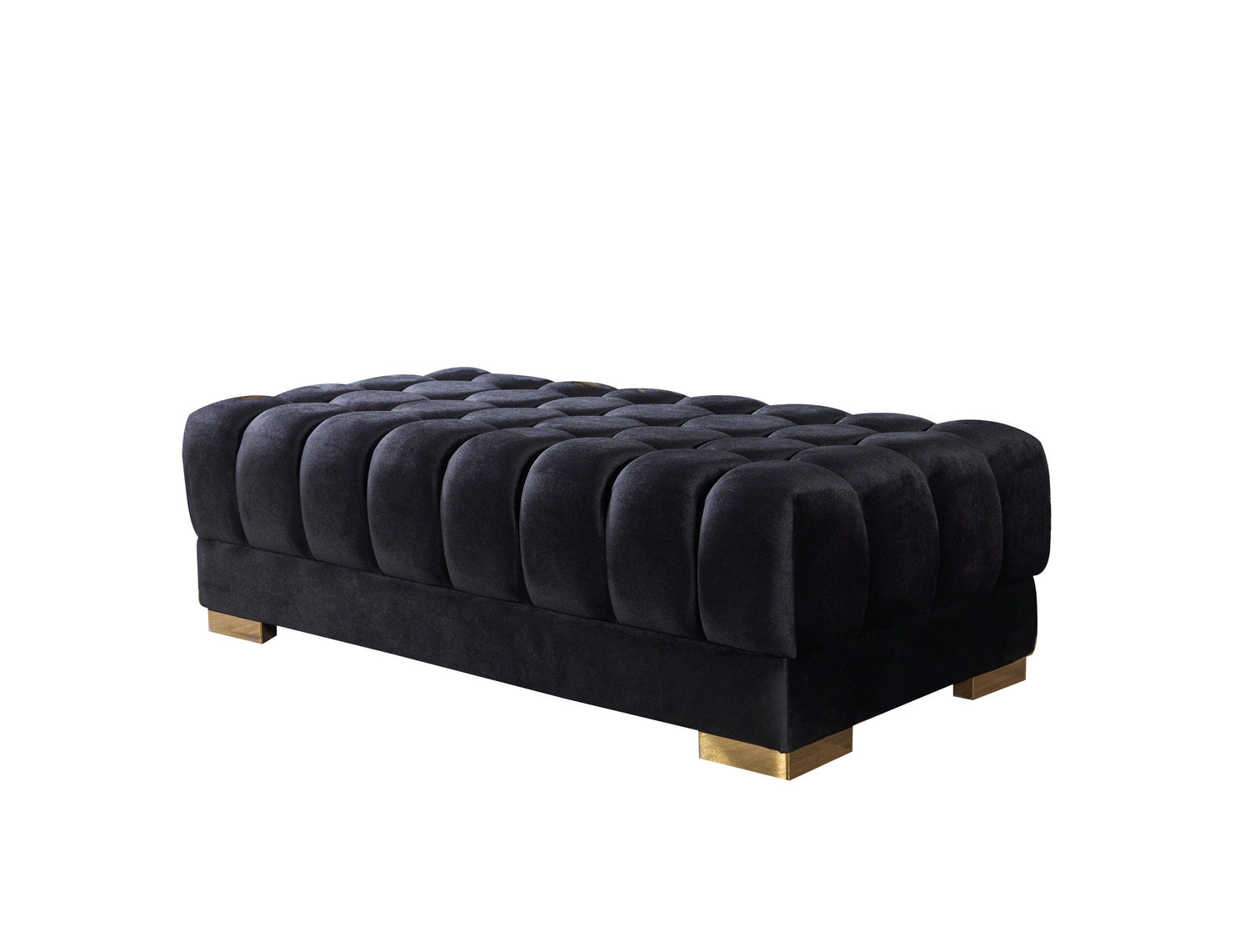 Ariana Black Velvet Double Chaise Sectional - ARIANABLACK-SEC - Bien Home Furniture & Electronics