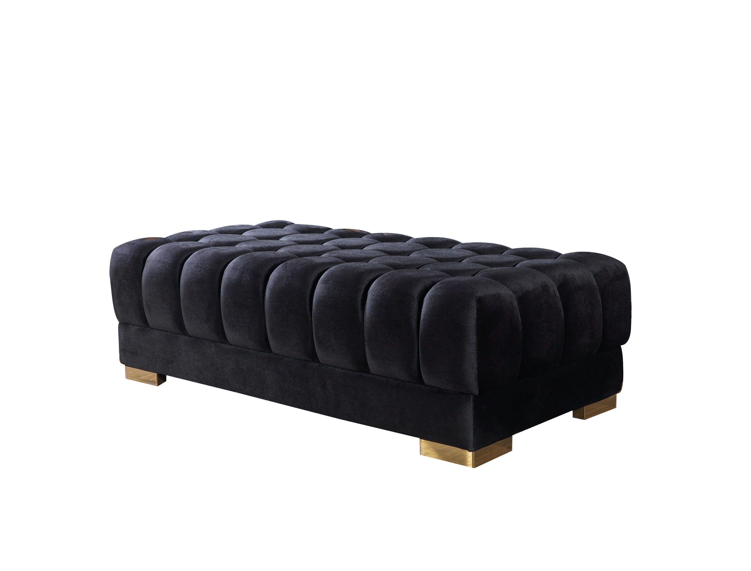 Ariana Black Velvet Double Chaise Sectional - ARIANABLACK-SEC - Bien Home Furniture & Electronics